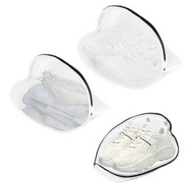 elook Shoe Washing Machine Bag, 3PCS Reusable Trainer Sneaker Laundry Shoe Bag for Washing Machine, Mesh Laundry Bags with Durable Zips, Storage Bag Shoe Cleaning Bag for All Shoe and Clothing