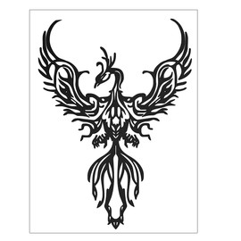 MAGICLULU Metal Phoenix Wall Art Outdoor 3D Black Iron Phoenix Shaped Wall Sculpture Hanging Decorations for Living Room