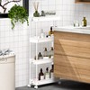 SPACEKEEPER Slim Rolling Storage Cart 4 Tier Bathroom Organizer Mobile