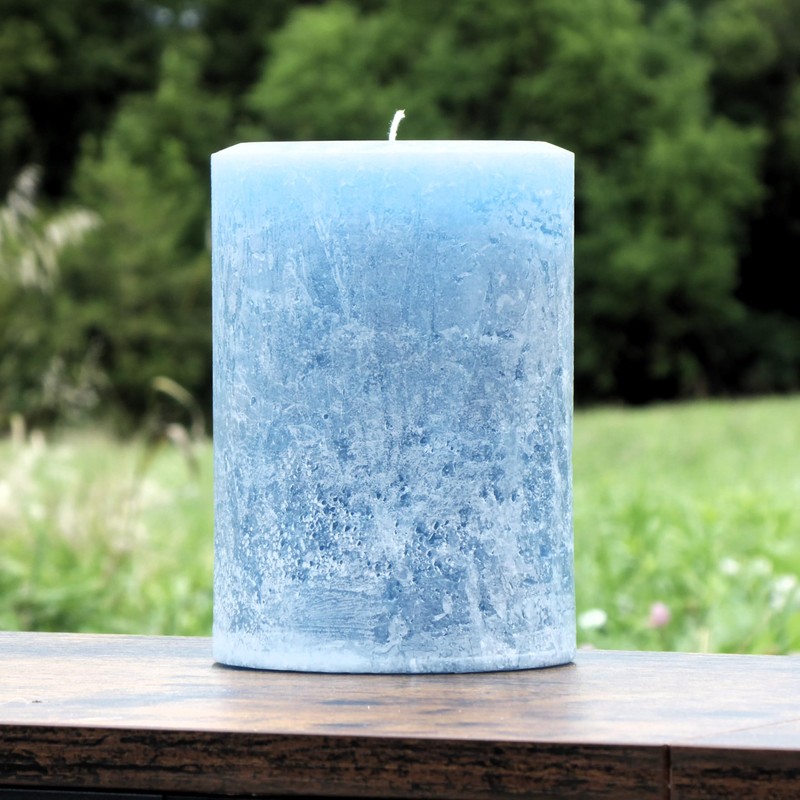 Still Water Candles Handmade Slate Blue Gray Unscented Rustic Textured