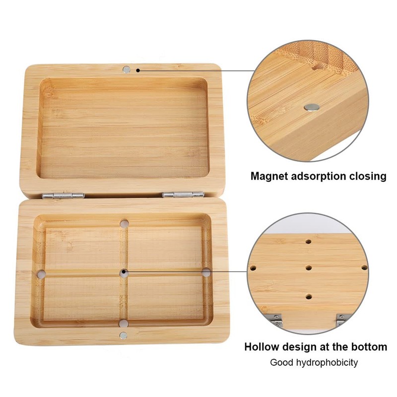 Home Storage Box, Handmade Bamboo Wooden Soap Holder, Bathroom Soap