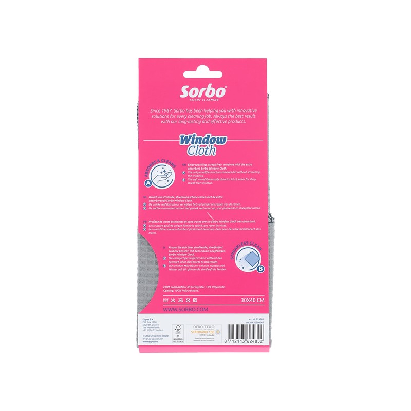 Sorbo 96093 Window Cloth, Polyester, Blue, 1 x 10 x
