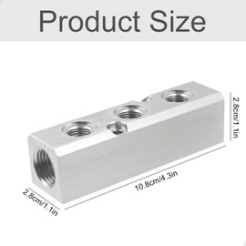 Compressed Air Distributor Compressed Air Coupling Pneumatic Distributor Connection - 3-Way 5 Hole Air Flow Distribution Suitable 1/2 1/4 Coupling Plug Compressor Accessories Hose Distributor