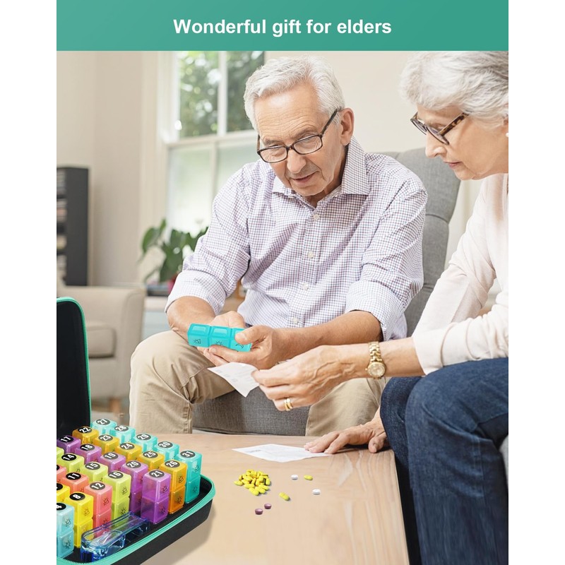 YONLOG Monthly Pill Organizer 3 Times a Day, with Portable