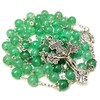 Rosary Beads Chaplet Green Natural Crystal Rosery Cross Catholic gifts