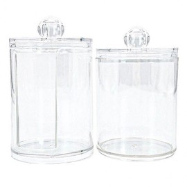 Low Cotton Pad Swab Acrylic Case Low Cotton Swab Case 2ea
