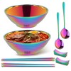 Meiishaaa Ramen Noodle Bowl, 2 Set (8PCS) Stainless Steel Japanese