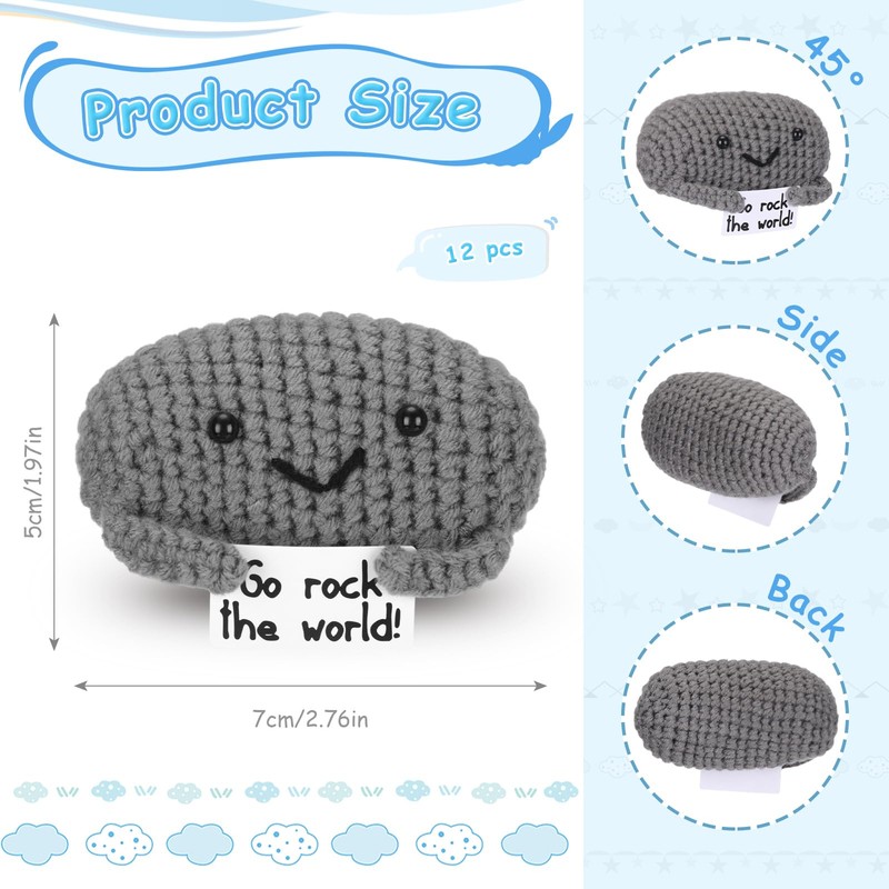 Motionchic 12 Pcs Positive Employee Appreciation Crochet Animals Gifts Bulk