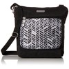 Pocket Medium Crossbody Cross Body, BLACK & GREY CHEVRON, One