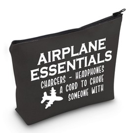 JXGZSO Airplane Essentials Bag Funny Travel Bag Travel Accessory Pouch Charger Pouch Travel Pouch (Airplane Essentials B)