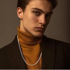 Windfromort Titanium Steel Men's Cuban Chain - Stainless Steel Chain - 6 mm Thickness - Hypoallergenic Robust Chain - 55 cm / 60 cm / 65 cm Men's Necklace - Men's Chain for European Men, 55 cm