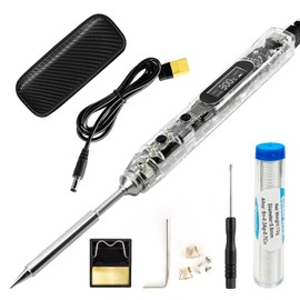 SEQURE SI012 Soldering Iron Kit, 68W Portable Soldering Iron Electric, Fast Heating, DC+PD Power Input, Digital OLED Display, Constant Temperature, Auto Sleep Welding Tool, TS-B2 Soldering Tip, XT60