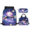 Tuoxiukan Axolotl Backpack for Girls 12 In Little Kids Backpack and Lunch Box Set Lightweight Comfortable Shoulder Bag Adjustable Straps Zipper Schoolbag Insulated Lunch Bag Pencil Pouch 3 In 1