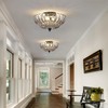 Modern Black Ceiling Light Fixture, 12" Clear Glass Flush Mount