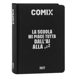 COMIX - Agenda 2027 Giornaliera 16 Mesi, Diario per Scuole Medie e Superiori, con Copertina Rigida, 576 Pagine con Grafiche e Fumetti, Ideale per Ragazzi e Ragazze, Formato Mini 11x15,3 cm