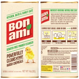 BON AMI Powder Cleanser for Kitchens & Bathrooms - All Types of Surfaces, Cleans Grime & Dirt, Polishes Surfaces, Absorbs Odors (3 Pack)