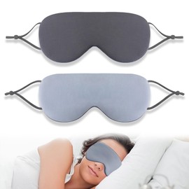 2 Stück Reversible Verwendbare Schlafmaske Seide, Augenklappe Schlafen, Schlafmaske Frauen Seide mit Elastischem Ohrhängeband, Schlafmaske für Bequemer Schlaf für zu Hause und auf Reisen