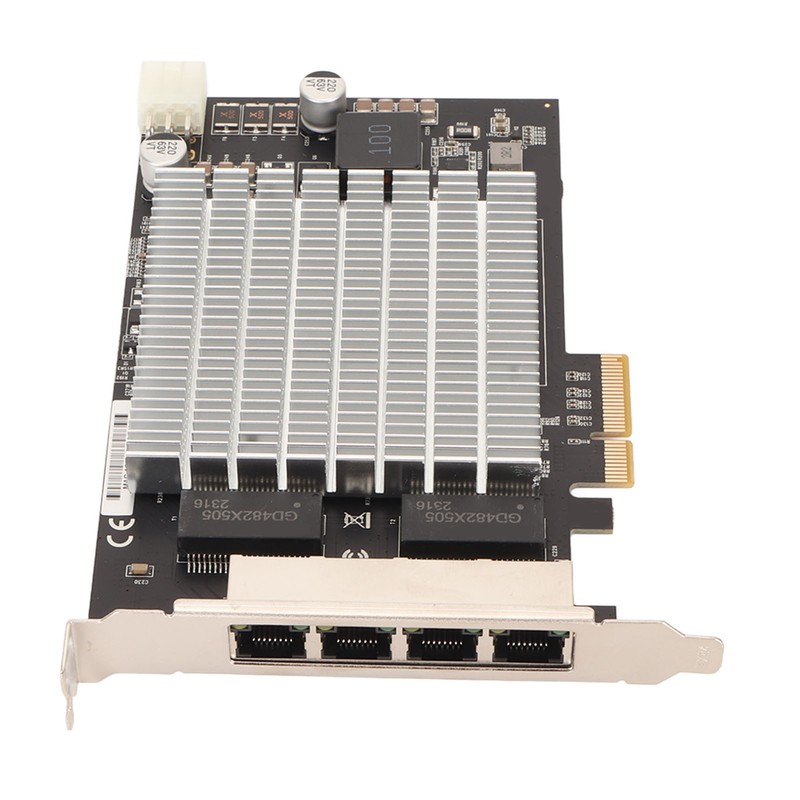 PoE Network Card 4 RJ45 Ports PCIe Slot 2.5G 30W