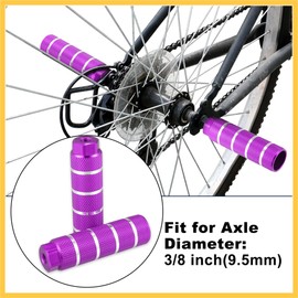 BULLSPANN 4pcs Aluminum Alloy Rear Foot Pegs Footrest Universal Purple for BMX MTB Bike Bicycle 3/8" Axle