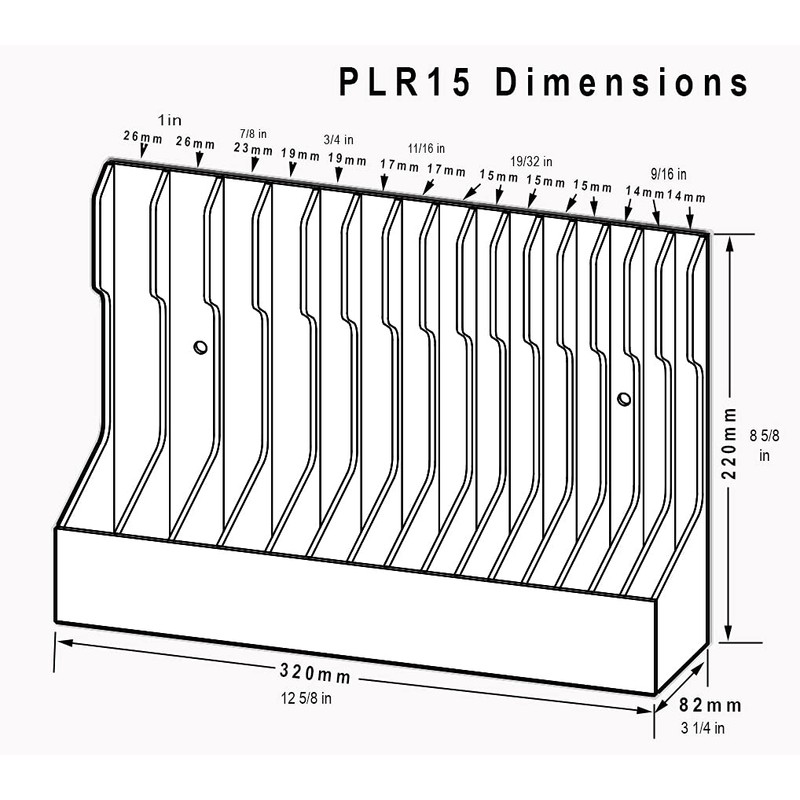 Plyworx Pliersrack PLR15 Plier Organizer - Sturdy Plastic 15 Pliers