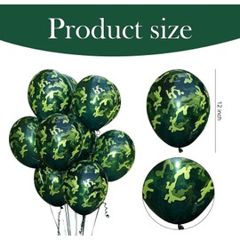 Bicuces 36 Pcs Camouflage Balloons Camouflage Party Decorations Camo Balloons Military Balloons Green Balloons for Army Party Decoration Military Going Away Party Supplies