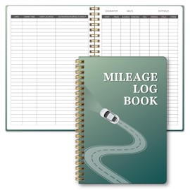 GOLDPEI Auto Mileage Log Book for Personal or Business, Vehicle Maintenance for Car, Miles Log Book for Taxes, Car Mileage for Expense Rocord Notebook, 5.9"x 8.6" Green