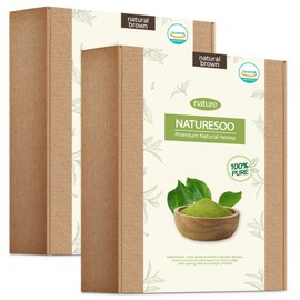 Naturesoo natural henna dye 100% gray cover 8 colors, natural brown (natural), 2pcs / 네이처수 천연 헤나염색약 100% 새치커버 8컬러, 네추럴브라운 (천연), 2개