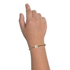 Les Poulettes Jewels - Childrens Bracelet - My First Pearl- Waxed Cord Bracelet - White Cultured Freshwater Pearl 6-7 mm - Colors - Fuchsia