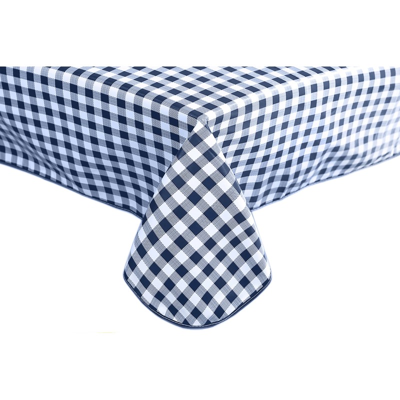 Oilcloth Tablecloth Washable Square 140 x 200 cm Checked Blue