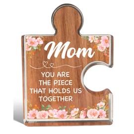 Gifts for Mom from Daughter Son, Mom Acrylic Puzzle Piece Gifts for Birthday Thanksgiving Christmas Mothers Day from Kids
