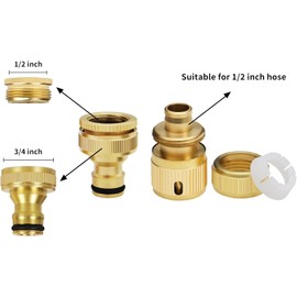 Wzzy Gurden 8 Pack Garden Hose Pipe Fittings Kit for Outdoor tap&Join Hose Pipe Tube(2 Double Male Snap Connector,4 Hose End Quick Connector,2 Hose Tap Connector 1/2 Inch &3/4 Inch Size 2-in-1)