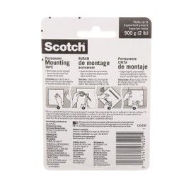 Scotch Indoor Mounting Tape, 1/2-in x 75-in, White, 1-Roll (110)