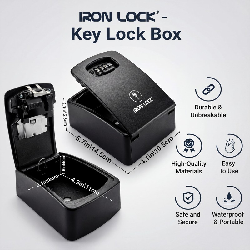 Iron Lock® Key Lock Box XXL Wall Mount – Waterproof