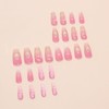 Flower Press on Nails Medium French Tip Fake Nails with