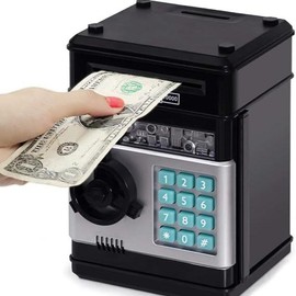 Piggy Banks, Electronic Password Code Money Banks ATM Banks Box Coin Bank for Boys and Girls - Color: Black(2)