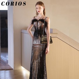 CORIOS Women's Sequin Evening Bag Rhinestone Clutch Bag Wedding Bridal Purse Handbag Small Bag Elegant Diamond Shoulder Bag Shiny Purse Bag Vintage Chain Shoulder Bag, gold