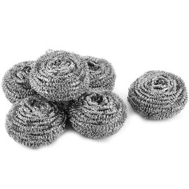 12 Stainless Steel Scourers, Steel Wool scrubbers Scouring Kitchen for Cleaning Non-Stick Metal Sponge Pan