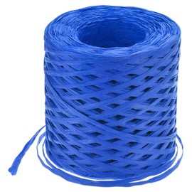 uxcell Raffia Paper Craft Ribbon, 1/4 Inch 218 Yards Raffia Twine String Packing Paper Twine for Christmas Wrapping DIY Craft, Sapphire