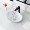 Davivy 16.3"x13.2" Nordic Marbling Oval Vessel Sink with Pop Up