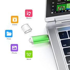 K&ZZ 32GB Flash Drive USB 2.0 Flash Memory Stick Drive 10 Pack 32 GB USB Flash Drives Thumb Drive 32G Gig USB Drives Pen Drive Jump Drive, Mixed Colors