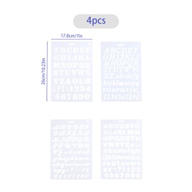 GroveEss 4 PCS Alphabet Painting Stencils,Assorted Styles Number Symbol and Letter Artistic Drafting Drawing Templates,Reusable Art Craft Stencils for DIY Scrapbooking Photo