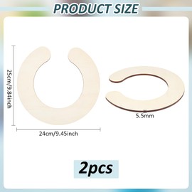 BENECREAT 2Pcs Wooden Pompom Maker Fluff Ball Weaver, Semicircle Wool Ball Making Tool Pom Pom Maker Template for Big Wool Ball Making, 9.8x9.4inch