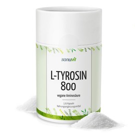 Sanuvit® - L-Tyrosine 800 mg per capsule, 180 capsules, high dose, amino acid, high bioavailability and compatibility, vegan, made in Austria
