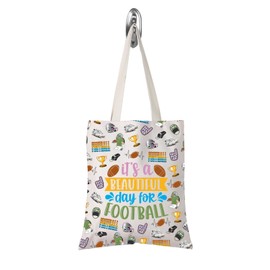 TSOTMO Football Lovers Gift It's a Beautiful Day for Football Shopping Bag Game Day Football Gift for Women (for Football tote)