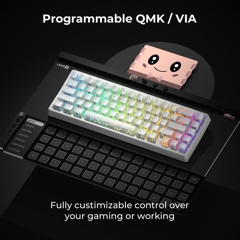 XVX M67 Tri-Mode Mechanical Keyboard With Spider Web IMD-Tech Keycaps,