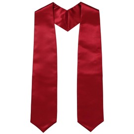 Newrara Maroon Graduation Stole (Maroon) - Unisex Adult - Graduating Students - Formal - Medium - Solid - Polyester Shiny Satin