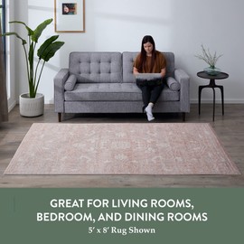 Edenbrook Area Rugs for Living Room - Cream and Beige Area Rug - 8 mm Low Pile Perfect for High Traffic Areas, 8x10 Rug