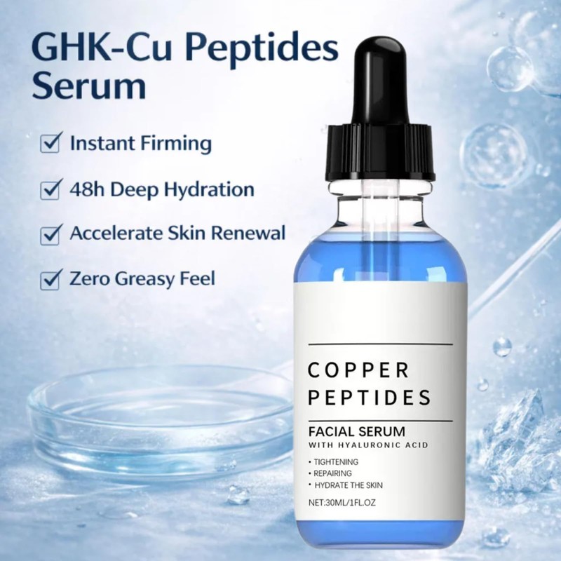 Copper Peptide Serum,GHK-CU Copper Peptide,GHK CU Peptides Hyaluronic Acid Serum,Anti