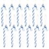 GWHOLE 12 pcs Candy Cane Christmas Decorations Blue Christmas Glitter
