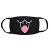 Mis.Moon Pack of 4 Mouth Masks, Black Masks with Cartoon